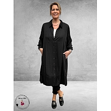 GOZZIP Black - Zwarte A-Lijn Jurk Sabine